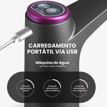 Dispensador de água portátil Bomba Elétrica para Galão 20L Automático Recarregável Prático para Casa/Escritório