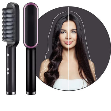 Escova De Cabelo 3 em 1 Elétrica com Pente De Aquecimento Para Alisador bivolt 120 220