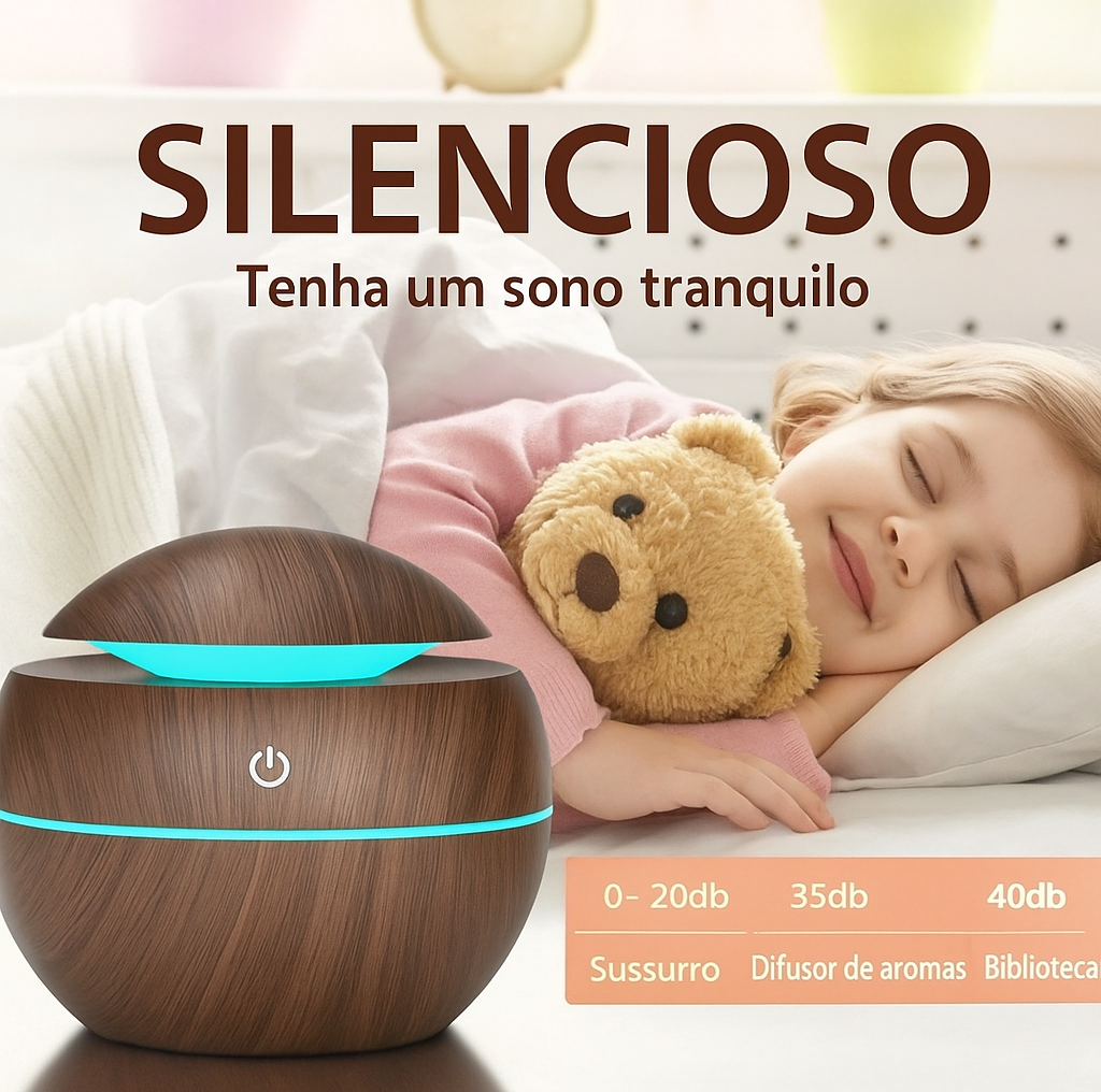 Umidificador de ar de madeira purificador USB aromaterapia difusor spray essência (Umidificador Ultra-Sônico)