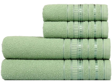 Jogo de Toalhas de Banho Atlântica Delicata Garden Verde Menta 4 Peças